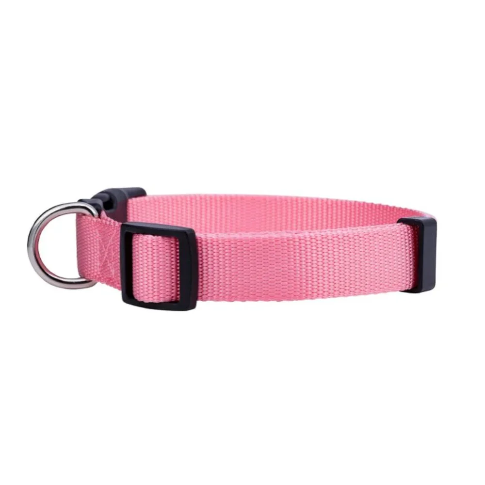 NWT Native Pup Basic Nylon Dog Collar, Adjustable for Small Dogs or Puppies Pink